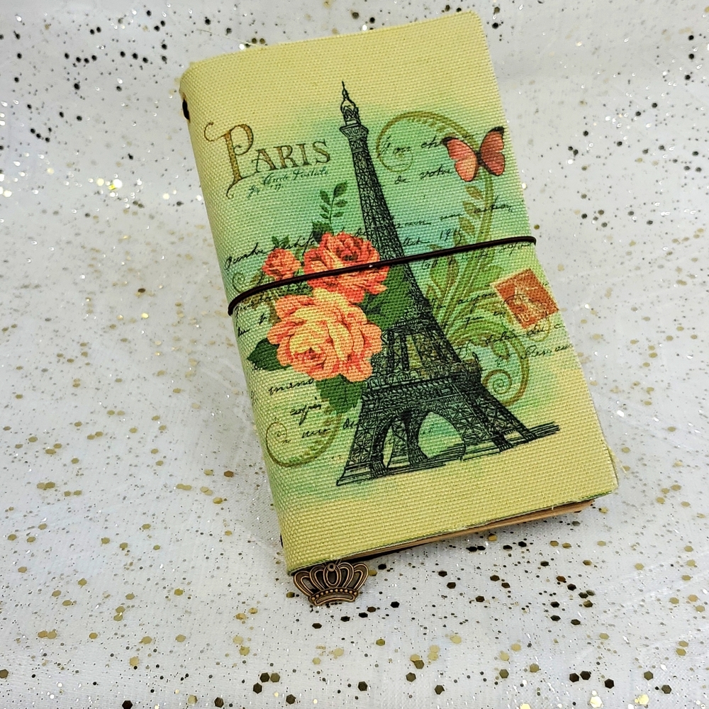 Vintage inspired Travel Notebook Paris Theme with Cards holder